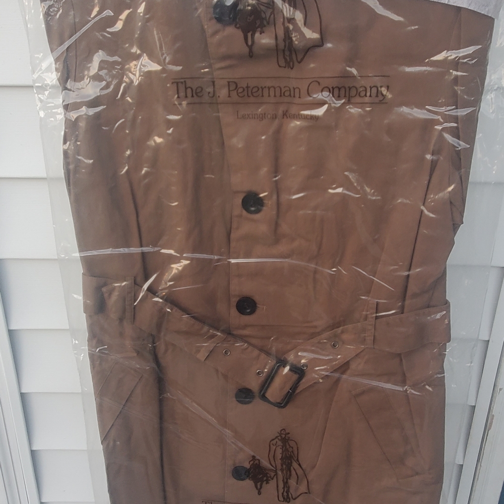 J peterman company short trench coat dark khaki size 42 brand new never worn